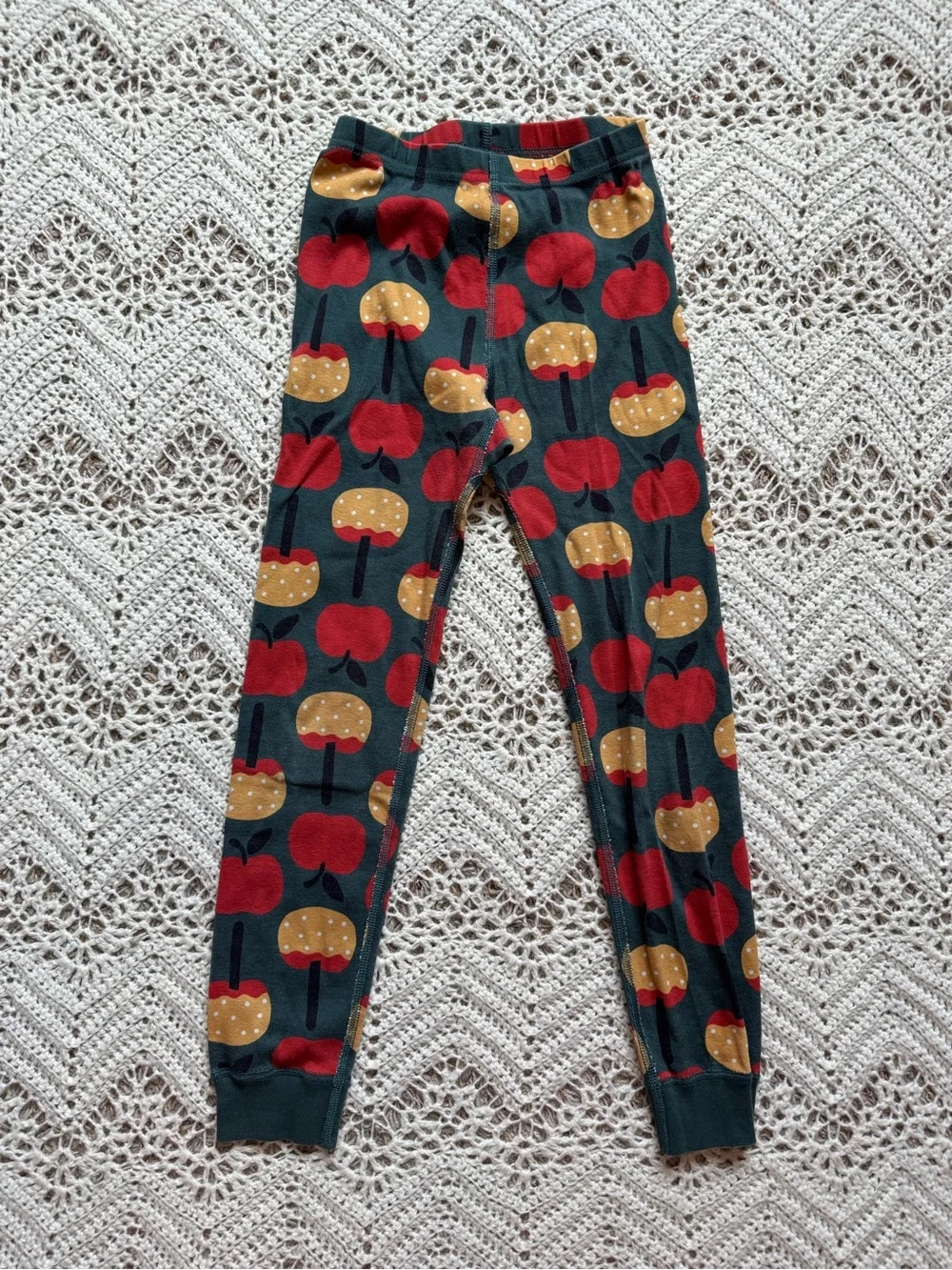 Hanna Andersson Apple Print Pajama Set 6-7 Fall Organic Cotton Pj’s Long Sleeve